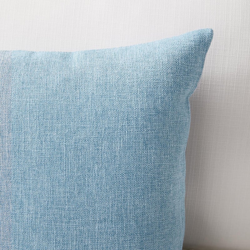 Meekio Set of 2 Light Blue Pillow Covers 20 x 20 Inch Farmhouse Boho Decorative Throw Pillow Covers Linen Cushion Covers for Sofa Couch D?cor - Image 5